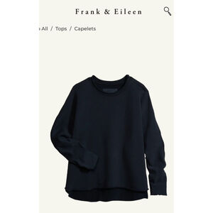 New Frank & Eileen Anna Triple Fleece Capelet Sweatshirt Black Size S